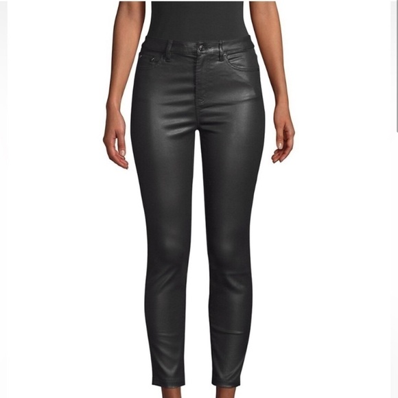 The Kooples Franky Mid Rise Faux Leather Black Skinny Jean Pants SIZE 26 - Picture 1 of 10